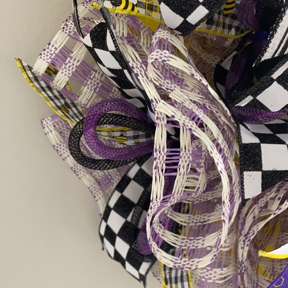 Purple bee wreath